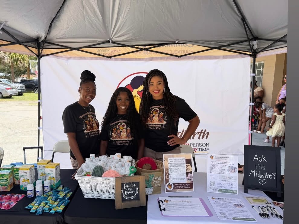Commonsense Childbirth tabling in the community